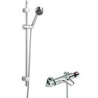Nuie Reef Thermostatic Bath Shower Mixer Single Function Slider Rail Kit Chrome