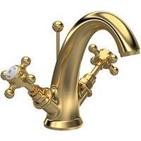 Hudson Reed Topaz Hexagonal Collar Mono Basin Mixer Tap with Pop Up Waste Brass