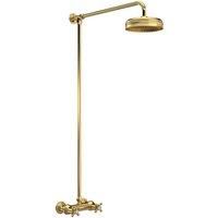 Hudson Reed Traditional Thermostatic Shower Set Valve & Kit Brushed Brass Gold