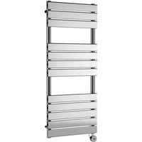 Nuie Flat Panel Electric Towel Rail 1213mm H x 500mm W - Chrome