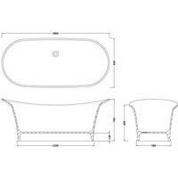 B C Designs BC Designs Wivenhoe Bath 1800 X 820 Polished White