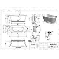 B C Designs BC Designs 1700Mm Boat Bath With Aluminium Plinth White