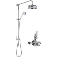 Hudson Reed Twin Exposed Valve & Rigid Riser Kit Chrome / White