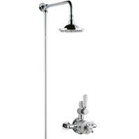 Hudson Reed Twin Exposed Valve & Rigid Riser Kit Chrome / White