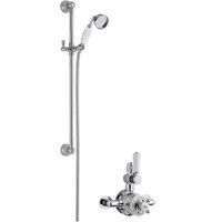 Hudson Reed Twin Exposed Valve & Slide Rail Kit Chrome / White