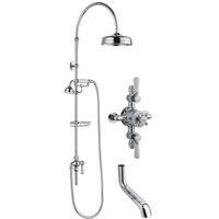 Hudson Reed Triple Exposed Valve & Rigid Riser Kit Chrome White