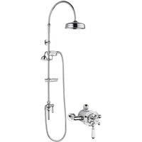 Hudson Reed Dual Exposed Valve & Rigid Riser Kit Chrome White, White
