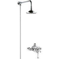 Hudson Reed Dual Exposed Valve & Rigid Riser Kit Chrome White
