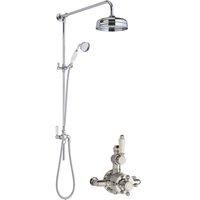 Nuie Twin Exposed Valve & Rigid Riser Kit Chrome White