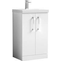 Nuie Arno Floor Standing 2-Door Vanity Unit & Basin-3 500mm - Gloss White
