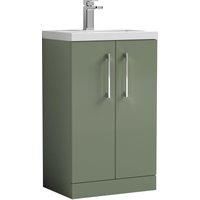 Compact Floor Standing 2 Door Vanity Basin Unit with Basin - Choose Size, Colour