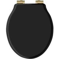 B C Designs BC Designs Victrion Black Matt Toilet Seat S/Close Brushed Gold