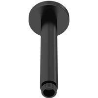 nuie ARM415 Fixed Heads Modern Bathroom Round Ceiling Mounted Shower Arm, 150mm, Matt Black