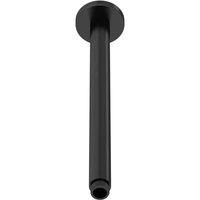 nuie ARM416 Arvan | Modern Bathroom Round Ceiling Mounted Shower Arm, 300mm, Matt Black