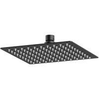nuie A4088 Windon | Modern Bathroom Square Easy Clean Fixed Shower Head, 200mm x 200mm, Matt Black