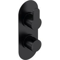 Nuie Arvan Thermostatic Concealed Shower Valve Dual Handle - Matt Black