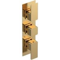 Nuie Windon Thermostatic Concealed Shower Valve & Diverter Triple Handle - Brush