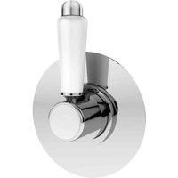 Nuie Selby Round Concealed Wall Mounted Stop Tap Shower Valve Brass Chrome