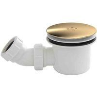 nuie STW005 Modern Bathroom Fast Flow Shower Waste Cover, 99 x 116 x 116mm, Brushed, White/Brass