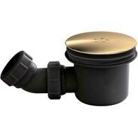 Nuie Mega Flow Vented Shower Tray Waste Trap Black / Brass Modern Bathroom Gold