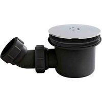 Nuie Mega Flow Vented Shower Tray Waste Trap Black / Chrome Modern Bathroom