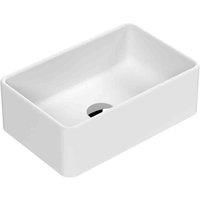 Nuie Square Countertop Basin Sit-on Modern Vessel Sink 365mm Bowl Bathroom White