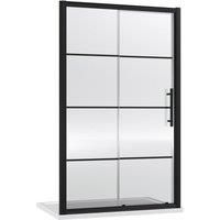 Hudson Reed 1400mm Sliding Shower Door - Matt Black