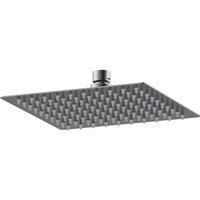 nuie A7088 Windon Modern Bathroom Square Fixed Shower Easy Clean Head, 200mm x 200mm, Brushed Pewter