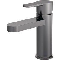 Nuie Arvan Mono Basin Mixer Tap with Push Button Waste - Brushed Gun Metal