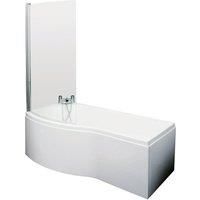 Shower Bath Bundle Tub Curved - 6mm Safety Glass Bath Screen and Front Panel