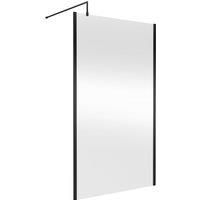 Hudson Reed Outer Framed Matt Black Wet Room Screen - 1200mm Wide