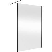 Hudson Reed Outer Framed Matt Black Wet Room Screen - 1400mm Wide