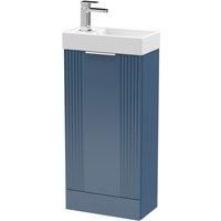 Nuie Compact Bathroom Floor Standing Basin Vanity Unit & Sink 400mm Modern Blue