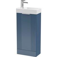 Nuie Compact Bathroom Floor Standing Basin Vanity Unit & Sink 400mm Modern Blue