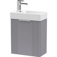 Nuie Deco Compact 400mm Wall Hung Cabinet & Basin - Satin Grey