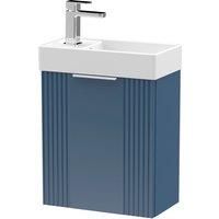 Nuie Deco Compact 400mm Wall Hung Cabinet & Basin - Satin Blue