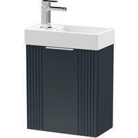 Nuie Deco Compact 400mm Wall Hung Cabinet & Basin - Satin Anthracite