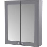 Nuie Classique 600mm Mirror Cabinet - Satin Grey