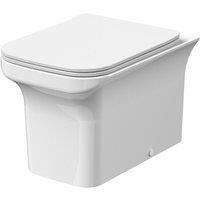 nuie NCG506 Ava Modern Bathroom Back to Wall Toilet Pan and Sandwich Seat, 470 x 370 x 550mm, White