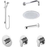 Nuie 3 Outlet Arvan Bundle With Stop Tap & Diverter - Chrome