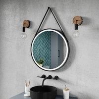 nuie LQ721 Salana Modern Bathroom Wall Hung Framed LED Touch Sensor Mirror, Black