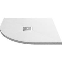 nuie NLT61106 Modern Bathroom Slimline Quadrant Shower Tray - Grill Not Included, 900mm x 900mm, Slate White