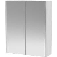 Hudson Reed Juno 600mm Mirror Unit (50/50) - White Ash