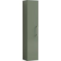Nuie Arno Wall Hung 1-Door Tall Unit 300mm Wide - Satin Reed Green