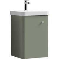 Nuie Core 400 Wall Hung 1-door Unit & Basin - Satin Green