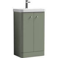 Nuie Core 500 Floor Standing 2-door Unit & Basin - Satin Green