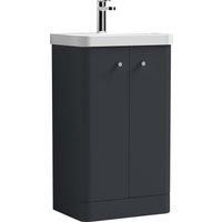 Nuie Core 505mm Free-Standing Single Vanity Unit brown/white 86.3 H x 50.5 W x 35.5 D cm