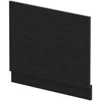 nuie MPD611N Modern Bathroom Straight Bath End Panel and Plinth, 560 x 680 x 36mm, Charcoal Black Woodgrain