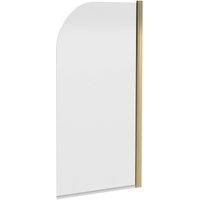 Luxura Curved Edge Bath Shower Screen - Brushed Brass 6mm