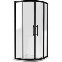 Hudson Reed Apex 1000mm Matt Black Quadrant Shower Enclosure Toughened 8mm Glass